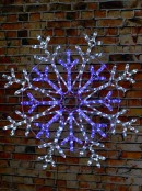 84cm Snowflake With Blue & Cool White LED Rope Light Display