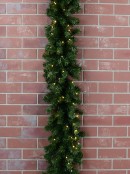 Pre-Lit Balsam Pine Needle Garland With 100 Dual LED Bulbs & 240 Tips - 2.7m