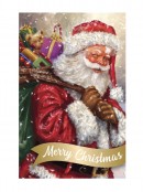 Santa Design With Metallic Highlights Christmas Greeting Cards - 10 x 175mm