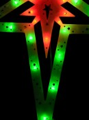Red & Green LED 5-Point Star Of Bethlehem Light Display Silhouette - 57cm