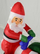 Santa & Reindeer On Animated & Illuminated Seesaw Inflatable - 1.3m