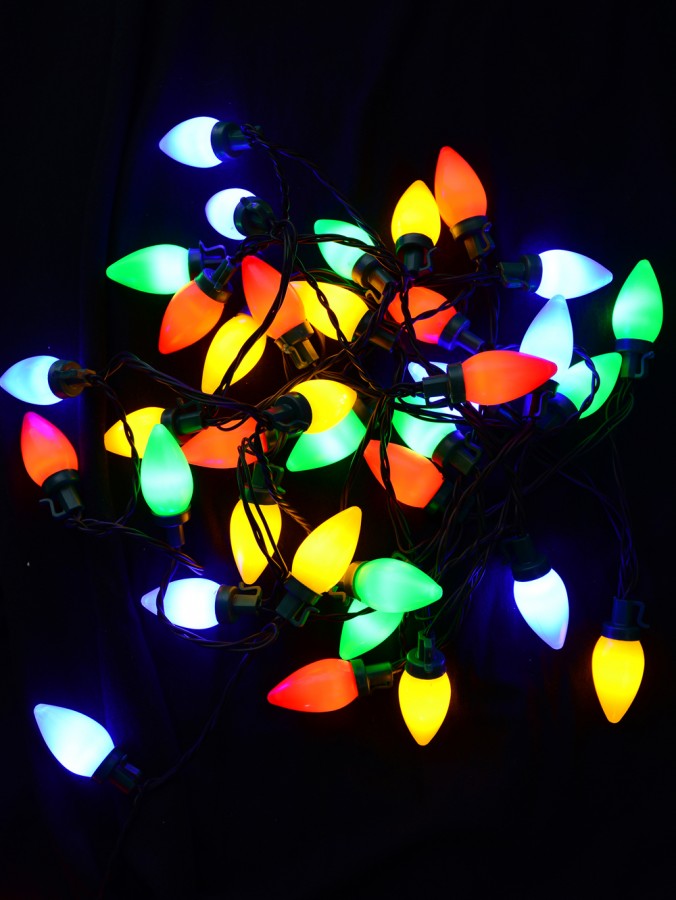 40 Multi Colour LED C7 Bulb Christmas Fairy String Lights - 3.9m