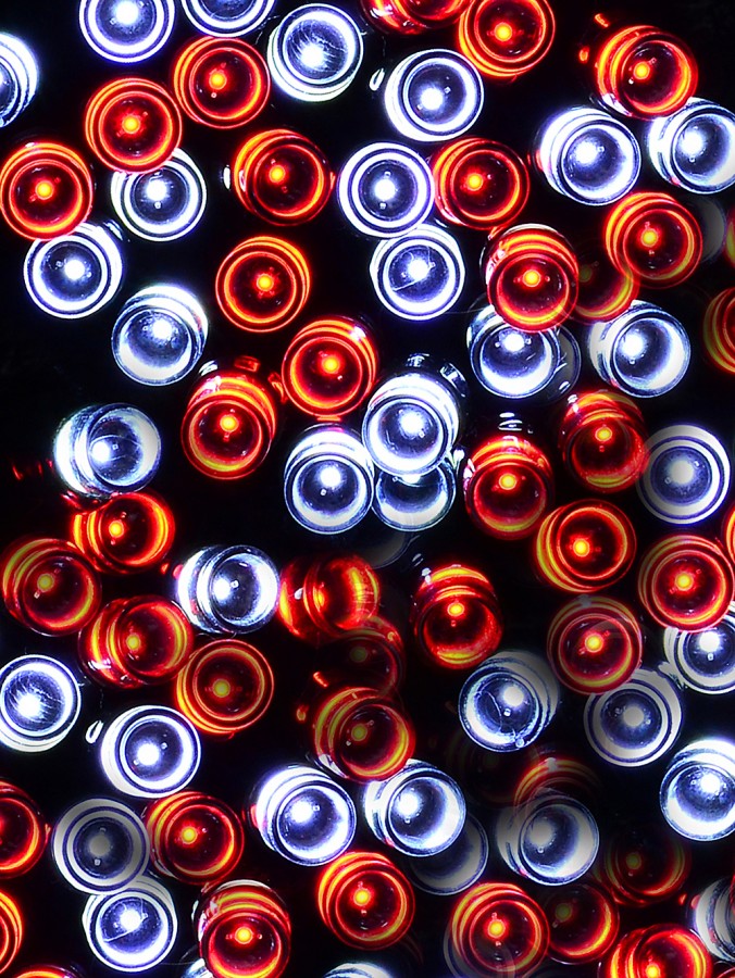 300 Red & Cool White LED String Fairy Lights 8 Function | 15m