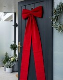 Red Velour Luxury Statement Front Door Bow & Ribbon Sash | 1.6m