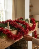 Premium 8ply Red Metallic Fir Christmas Tinsel Garland | 5m x 10cm