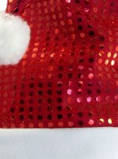 Red Sequins On Red Traditional Christmas Santa Hat - One Size Fits Most