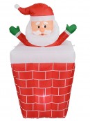 Santa In Chimney Animated & Illuminated Christmas Inflatable Display - 2.5m