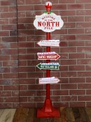 Welcome To The North Pole Indoor Light Christmas Directional Signpost - 1.5m