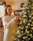 1.8m Ponoka Flocked Dual Colour LED Christmas Tree | 550 Tips & 250 Lights
