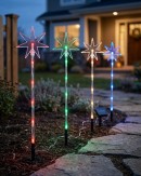 4x Solar LED North Star Path Lights - Multi Colour Garden Stakes | 48cm
