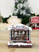 Santa Toy Factory With Animated Elves LED Christmas Village Scene - 26cm