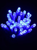 400 Blue & Cool White Concave Bulb LED Christmas Curtain Light String - 2.5m
