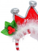 Merry Christmas With Holly Leaf & Berry Decoration Tiara Headband - 25cm