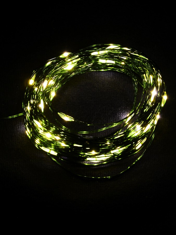 100 Warm White Micro LED Bulb Christmas Wire Seed Battery Lights 10m