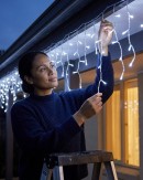 360 Snowing Cool White LED Icicle Lights 5 Speed With Static | 8m