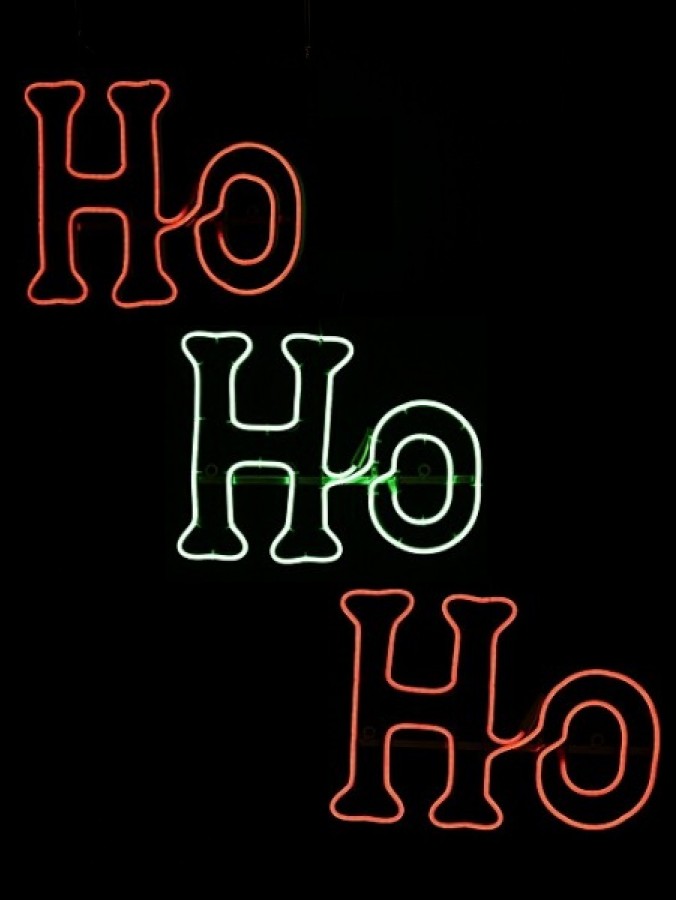 Red & Green ' Ho Ho Ho ' Neon Christmas Light Display Silhouette - 2.5m