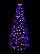 Red, Blue & Purple LED Green Leaf Fibre Optic Christmas Tree - 1.8m