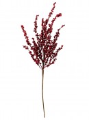 70cm Deep Red Berry Spray With Sequins Long Christmas Stem