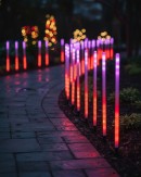 12x LED Meteor Shower Path Lights - Rainbow Multi Colour Tubes | 50cm