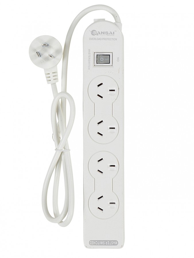 4 Outlet Sansai Powerboard With Overload Protection & Master Switch