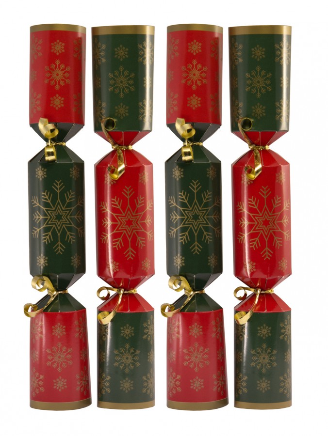 Red & Green With Gold Snowflakes Bon Bons - 50 x 28cm