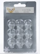 Reusable Suction Cups With Metal Hook Christmas Accessory - 22mm x 9 Pack