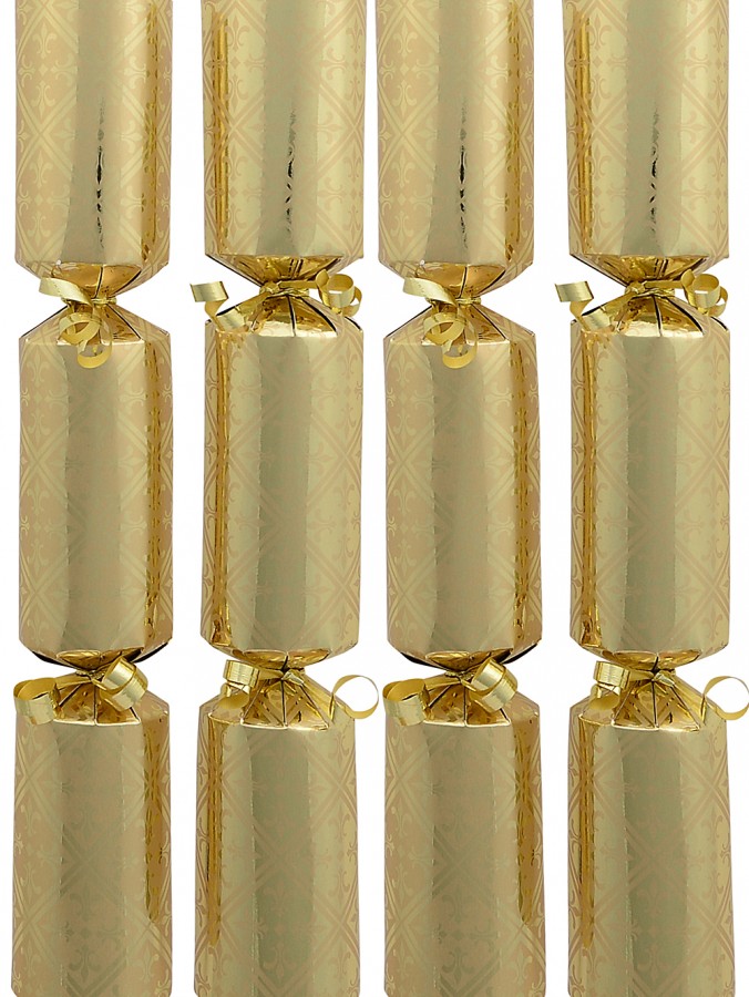 Gold Flur De Lis Symbols In Square Tiles Christmas Cracker Bon Bons - 50 x 26cm