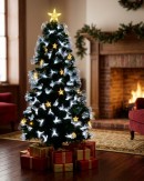 1.5m Starry Night Fir Cool & Warm White Fibre Optic Christmas Tree | 150 Tips