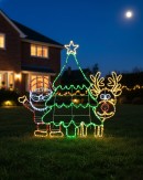 1.2m Dynamic Santa Reindeer & Tree Outdoor Christmas LED Light Display