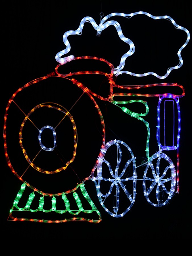 Multi Colour LED Christmas Train Locomotive Rope Light Silhouette - 1m