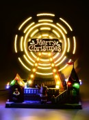 Rotating Merry Christmas Ferris Wheel With Multi Colour LED Lights - 33cm
