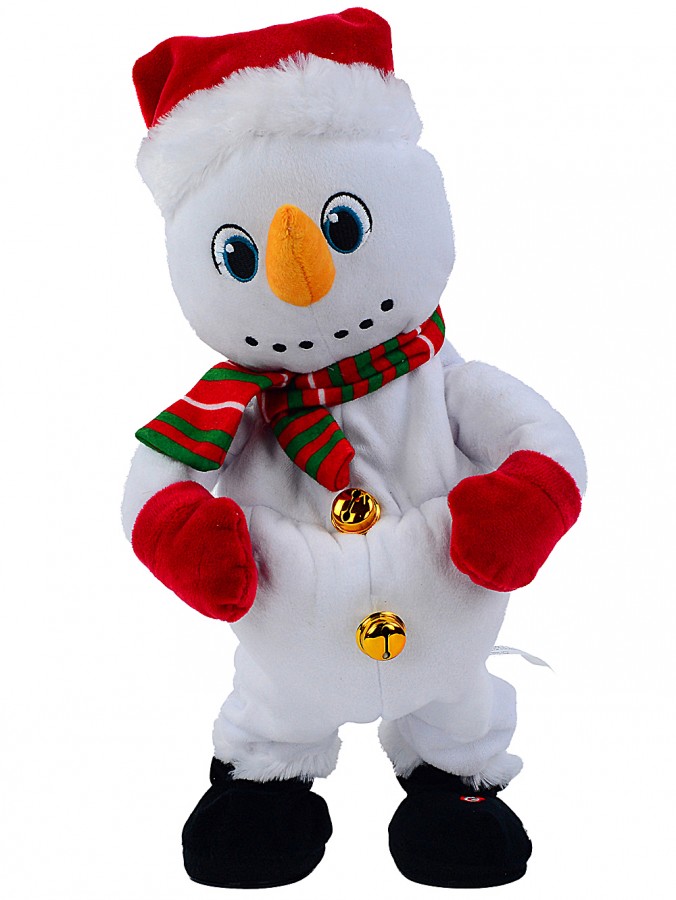 38cm Shake Your Groove Thing Animated & Musical Jolly Snowman Toy