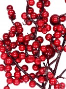 14cm Deep Red Various Sized Berries Spray Christmas Tree Stem Pick