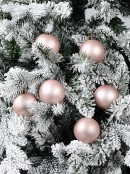 Light Rose Gold Matte Christmas Bauble Decorations - 6 x 60mm