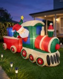 2.4m Santa Express Train Inflatable Display | LED Outdoor Locomotive Scene