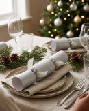 25x Luxury Sterling Silver Glitter Christmas Bon Bons (Crackers) | 34cm