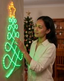 81cm Green & Orange Wavy Loop Pattern Christmas Tree Light Display