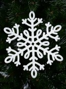 Iridescent Glitter White Snowflake Christmas Hanging Decorations - 30cm