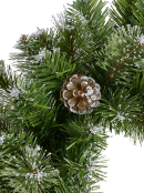 Natural Look Pine Wreath With Pine Cones & 84 Silver Glitter Tips - 36cm