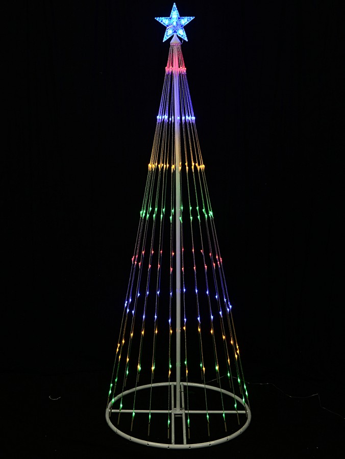 1.9m Multi Colour Digital LED String Fairy Light Conical Outdoor Christmas Tree