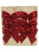Small Red Bow Decorations - 6 x 80mm