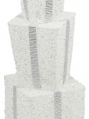 70cm White & Silver Layered Tinsel Christmas Gift Boxes Display With Bells