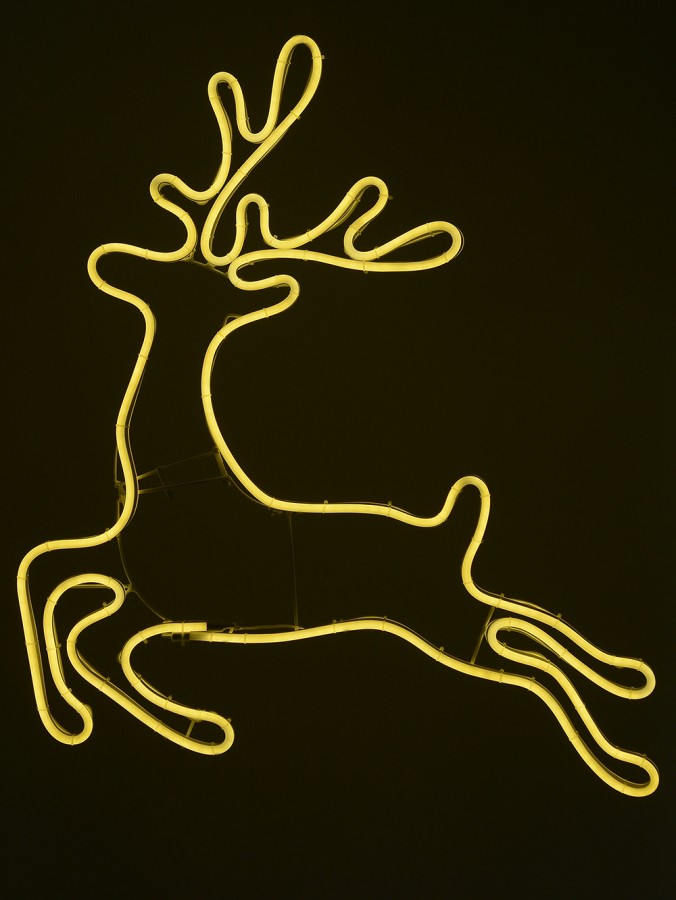 Flex Neon Warm White Reindeer Silhouette - 78cm