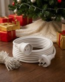 10m White Sansai Indoor Extension Cord | Extra Long Heavy Duty Power Lead