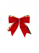 Red Felt With Gold Trim Christmas Bow Decorations - 6 x 90mm