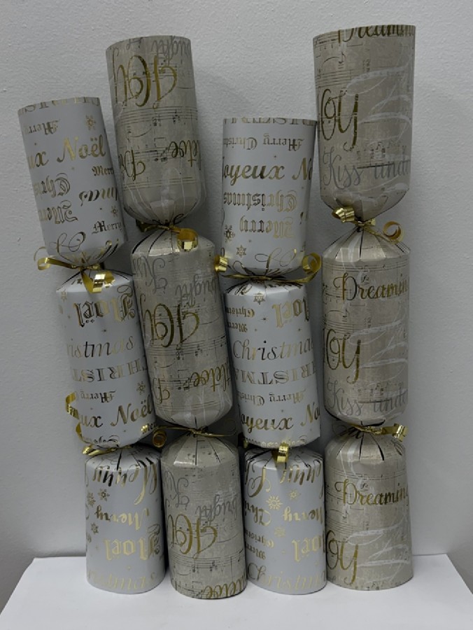 50x Sheet Music & Script Text Christmas Bon Bons (Crackers) | Multi Size Pack