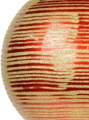 Red Gloss With Thin Gold Glitter Stripe Large Bauble Display Decoration - 25cm