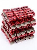 100x 24cm Red Chequered Tartan Pattern Small Christmas Cracker Bon Bons