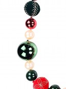 2m Red, Green, Soft Rose Gold & Champagne Christmas Bauble Garland