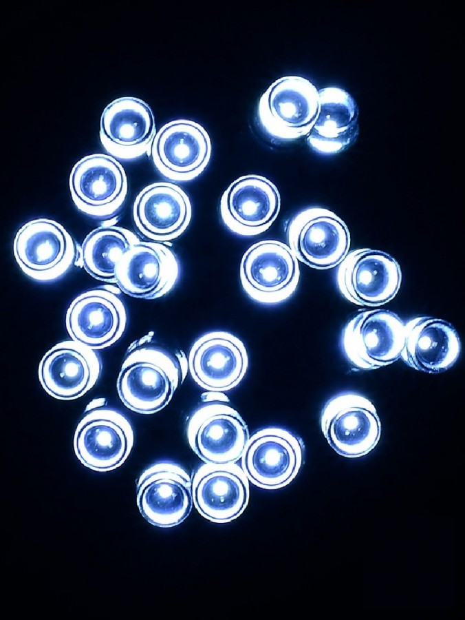 1000 Cool White Concave Bulb LED Christmas Fairy String Lights - 50m